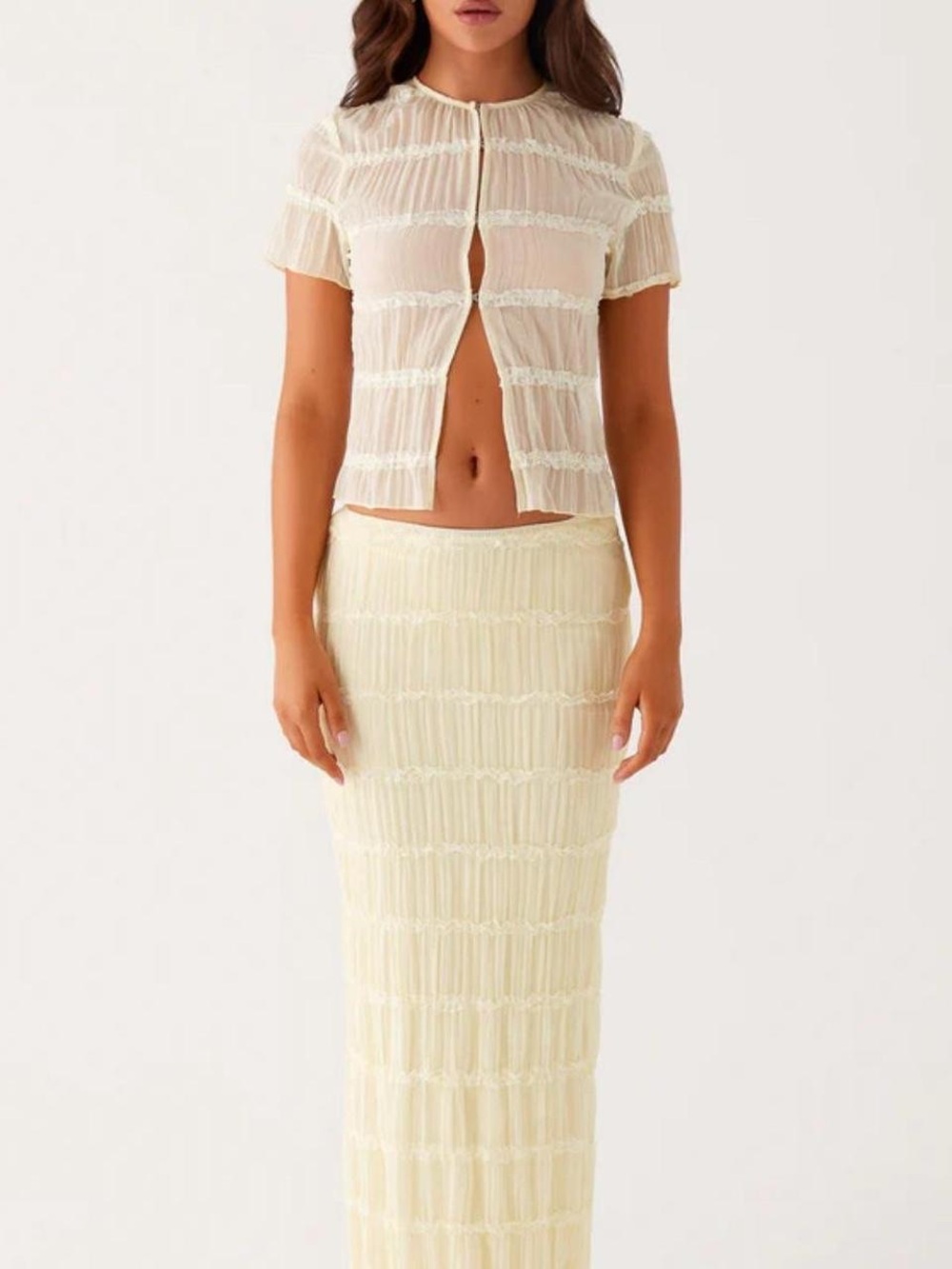 Peppermayo Cream Knit Maxi Skirt
